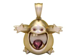 Golden Hug Monster Pendant Cute Love Charm