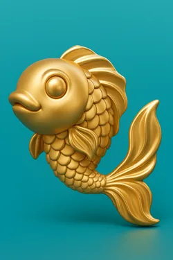 Golden Koi Fish Pendant 3D Print Model in Pendants 620167