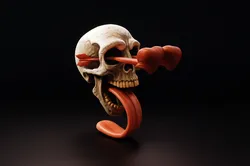 Gothic Valentine Skull Heart Sculpture Romantic Anatomical Love Art 3D Printed Gift for Saint Vale 3D Print Model in Other 620105