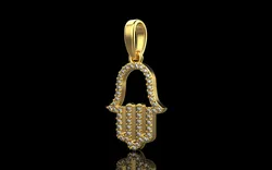 Hamsa pendant model 817 3D Print Model in Pendants 622278