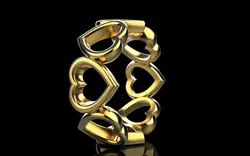 Heart ring model 810 3D Print Model in Rings 622287