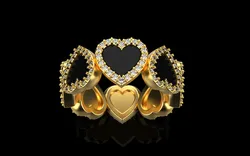 Heart ring model 811 3D Print Model in Rings 622286