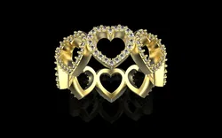 Heart ring model 813 3D Print Model in Rings 622283