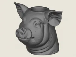 Pig Head Vase 3D Print Model in Decor 621106