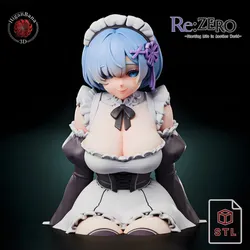 🥀 REM (Re:Zero): Exposed Maid Tits
