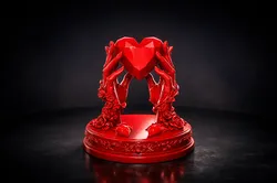 Romantic Heart Sculpture 3D Print Valentines Day Love Decor Gothic Hands Holding Heart Statue 3D Print Model in Other 619283