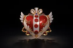 Royal Heart Valentine Decor Elegant 3D Printed Love Emblem with Wings Crown Romantic Gift for V 3D Print Model in Other 619317