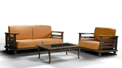 Sofa armchair set and coffee table