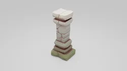 Stylized Fantasy Stone Column Game Ready Textured Unity Unreal Compatible