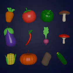 Stylized Vegetables Pack Low Poly 3D