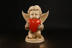 Valentine Angel Holding Heart Statue Romantic 3D Printed Cherub Figurine for Love Gift Home Decor 3D Print Model in Other 620146