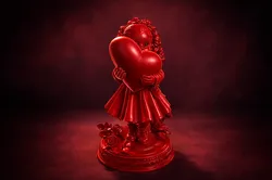 Valentine Girl Holding Heart Statue Romantic 3D Printed Valentine Decor Love Figurine 3D Print Model in Other 619607