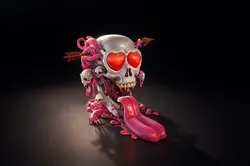 Valentine Skull Heart Sculpture Creepy Cute Love Decor Gothic Valentine Gift 3D Printed Art Fi 3D Print Model in Other 619272