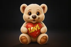Valentine Teddy Bear Holding Love Heart Cute Romantic Gift for Saint Valentine Decor 3D Print Model in Other 620104