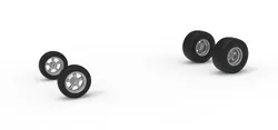 Wheel Set of Vintage Front engine dragster Version 7 Scale 1 to 25 3D Print Model in Vehicle 619677