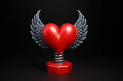 Winged Heart Sculpture Romantic Valentines Day Gift Love Decor Angel Heart Ornament Unique Hom 3D Print Model in Other 619798