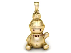 Winter Joy Snowman Pendant 3D Printable Jewelry 3D Print Model in Pendants 621734