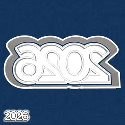 Christmas | New Year cookie cutters - 2026 calendar sign (style 2)