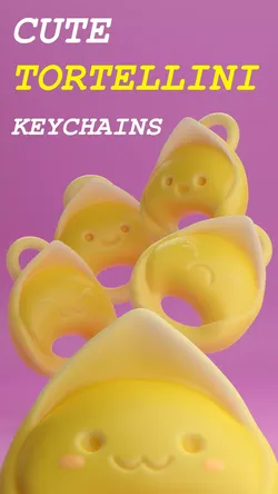 Cute Tortellini Keychains 3D print model