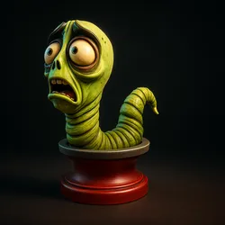 Maggot Figurine Creepy Cute Desk Decor Stop Motion Inspired Sculpture