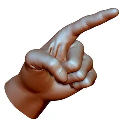 Pointing hand point gesture male