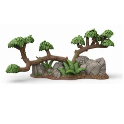 Stylized Twisted Tree on Boulder Pile | Scenic Line-of-Sight Blocker