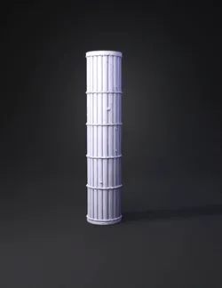 A single bamboo chute with 10 sections same width from top to bottom