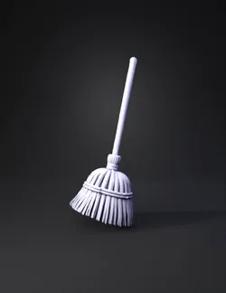 Create a 3D game ready model of a realistic broom that is slightly sty