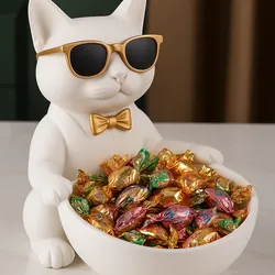 Cute Candy Holder Cat | Bow Tie Cat Bowl | 3D Printable Cat Figurine | Decorative Candy Dish