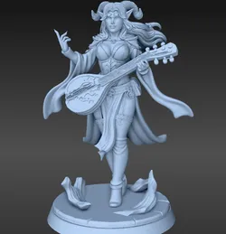 Tiefling Female Bard (Heroic Scale Miniature)