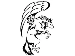 Winged Wolf stencil