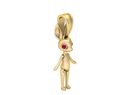 3D Printable Cute Bunny Pendant with Ruby Eyes 3D Print Model in Pendants 625588