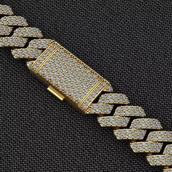 8 MM CUBAN LINK CHAIN 2 ROWS DIAMOND BRACELET OR NECKLACE