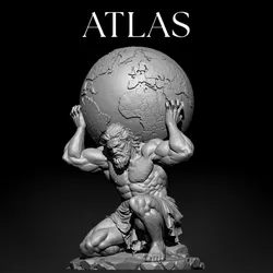 Atlas Holding the World – Mythology Titan Statue STL | Hyper Realistic 3D Print Model