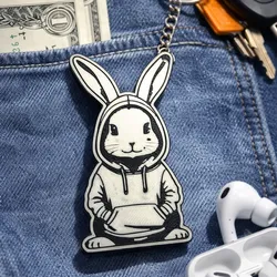 bunny hoodie keychain