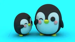 Cute Penguin Adorable Parent Baby Penguin 3D Printable Toy Model 3D Print Model in Toys 622507