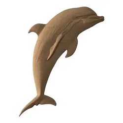 Dolphin STL model relief CNC router wood carving & 3D printing