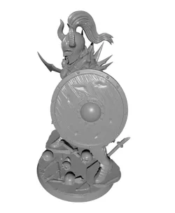 Female Gladiatrix Chained Shield High Detail STL