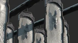 Future sci-fi replicant production line
