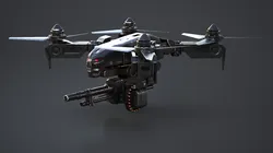 Futuristic Military Attack Drone