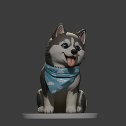 Husky dog ​​in chibi style