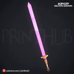 KPop Demon Hunter Rumi Sword 3D Print Model STL 3D Print Model in Scans and Replicas 622517