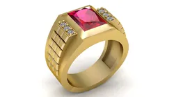 Luxury Mens Ruby Signet Ring