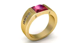 Luxury Mens Ruby Signet Ring