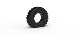 Military Ural tire OI-25 deflated Scale 1 to 25 3D Print Model in Vehicle 623981
