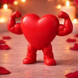 Muscle Heart Figurine – Strong Love Bodybuilder Heart 3D Print STL
