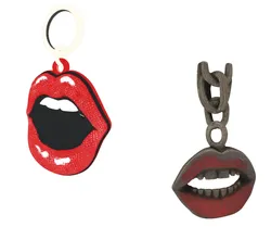 Pack keychains lips mouth