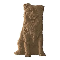 Sitting Dog STL model relief CNC router wood carving & 3D printing