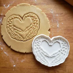 Skeleton Hands Heart Cookie Cutter And Stamp