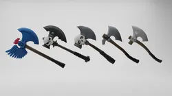 Stylized Fantasy Axe Pack x5 Low Poly Game Ready